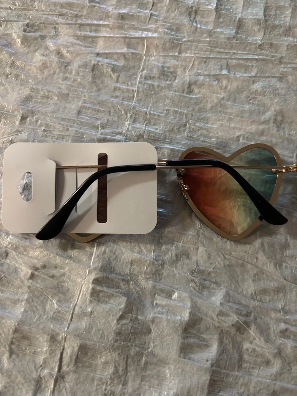 Claire's Heart-Shaped Sunglasses - Orange, Green, Blue Gradient